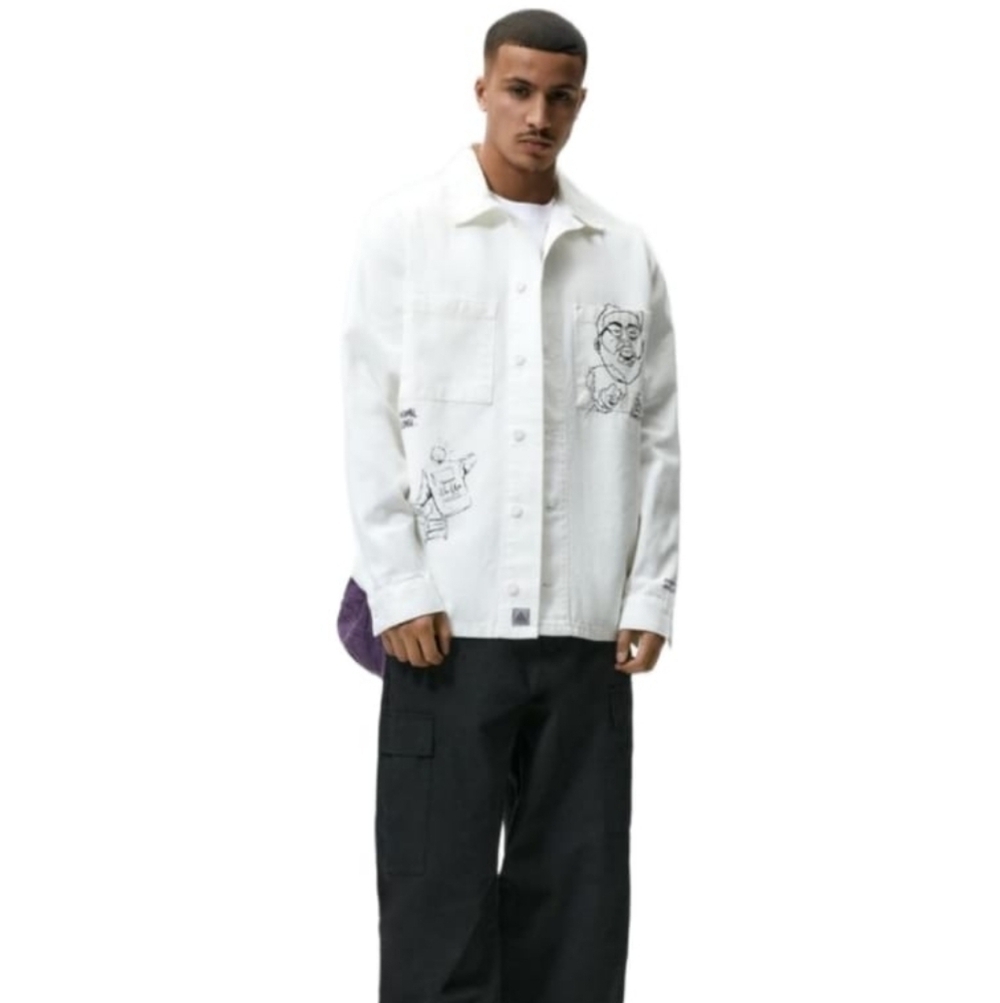 COPY - ZARA FACE PRINT OVERSHIRT WHITE | 4164/405 SIZE L
